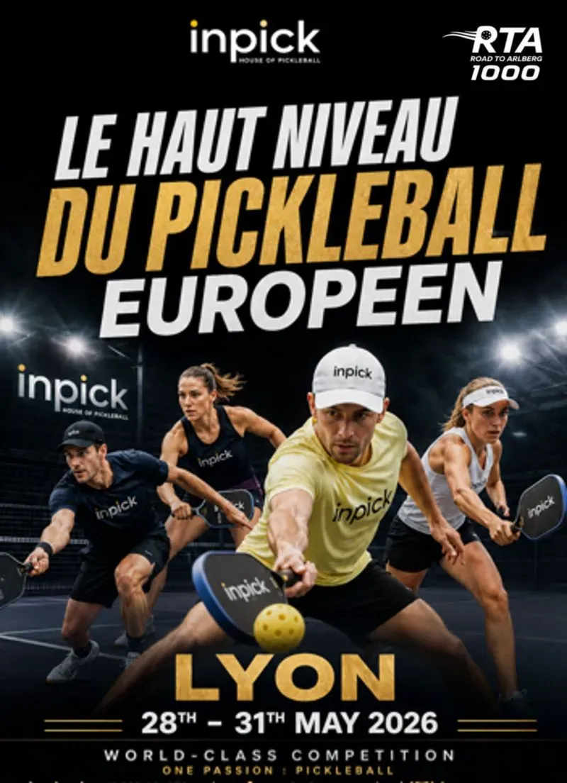 affiche du tournoi international de Pickleball RTA1000 à Lyon Inpick